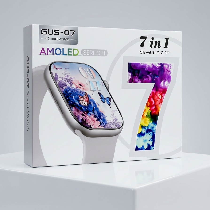GUS-07 Series 11 Smart Watch – AMOLED Display | 7-in-1 Premium Combo