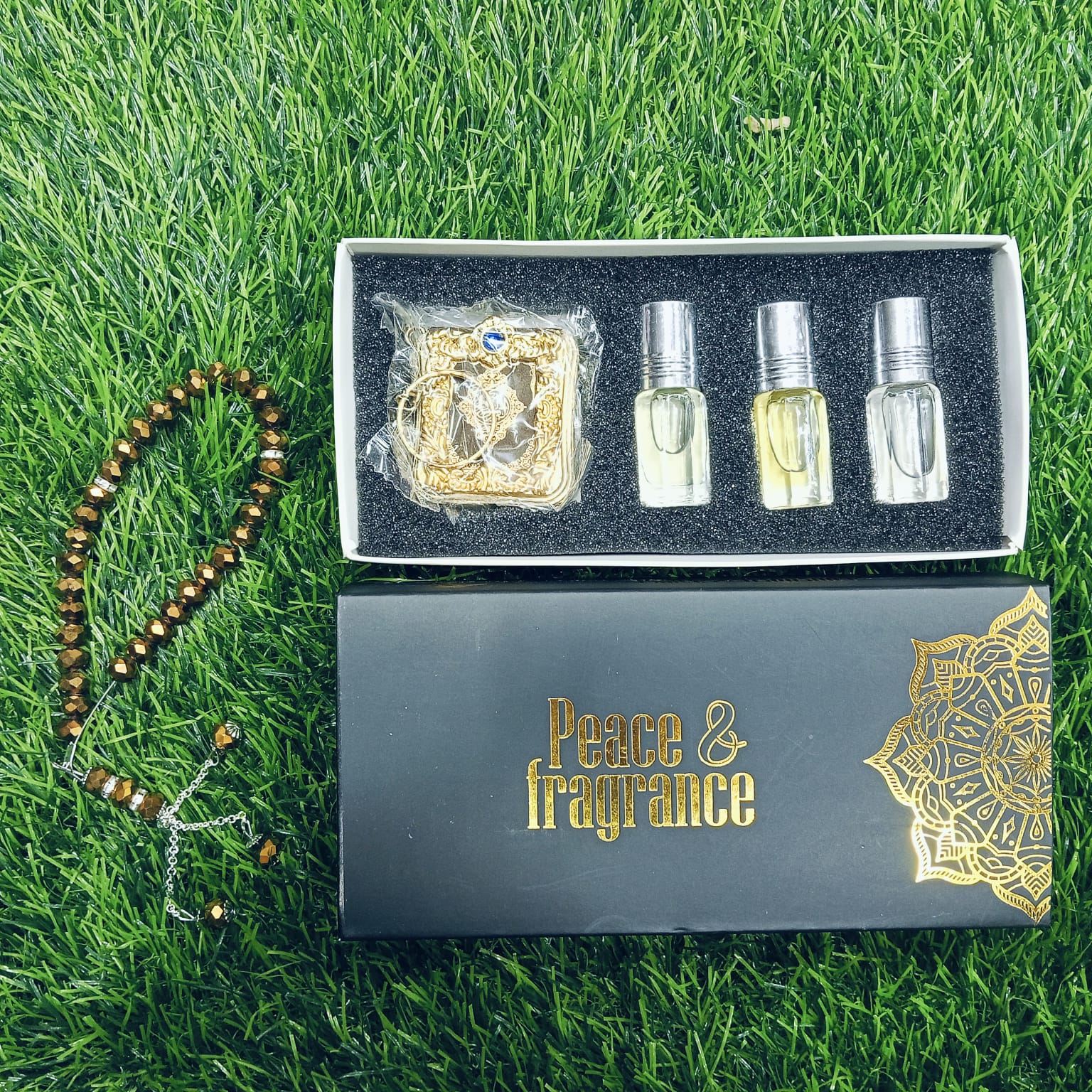 Premium Combo Attar, Tasbih & Mini Quran Package