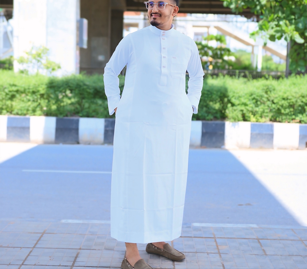 Al Aseel Premium Jubba White Color (Code - A100)