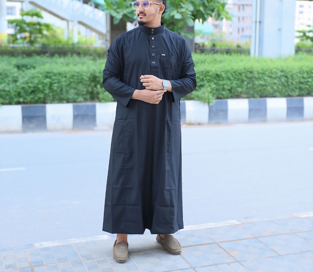 Al Aseel Premium Jubba Black Color (Code - A101)