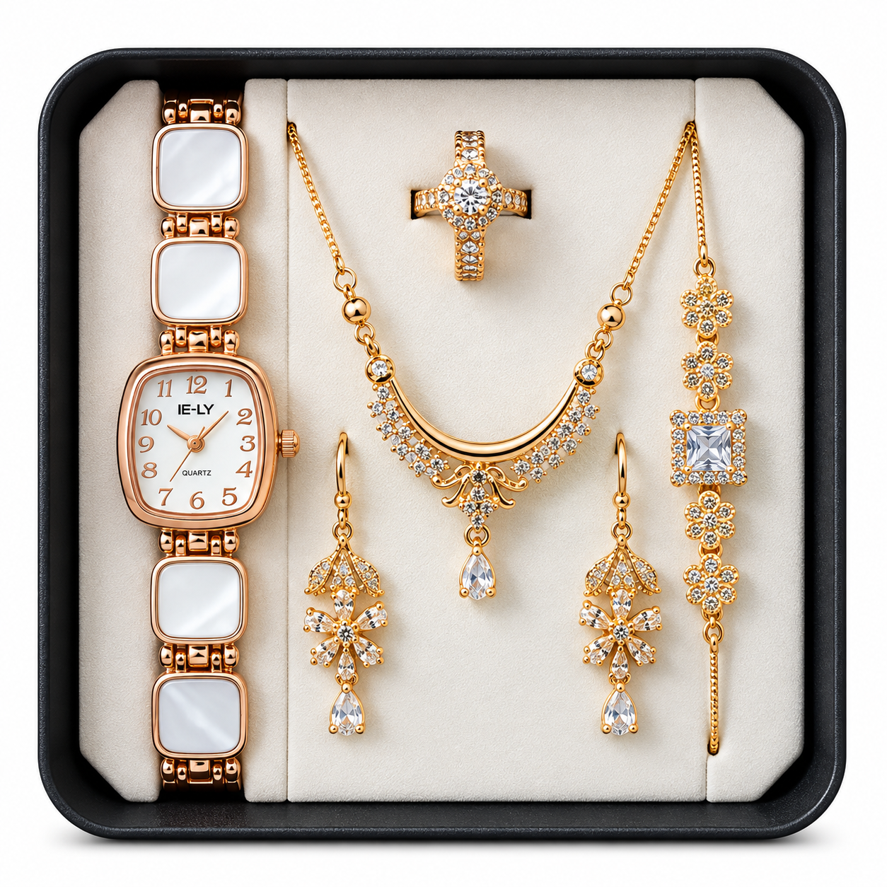 5 in 1 Ladies Watch & Jewelry Gift Set