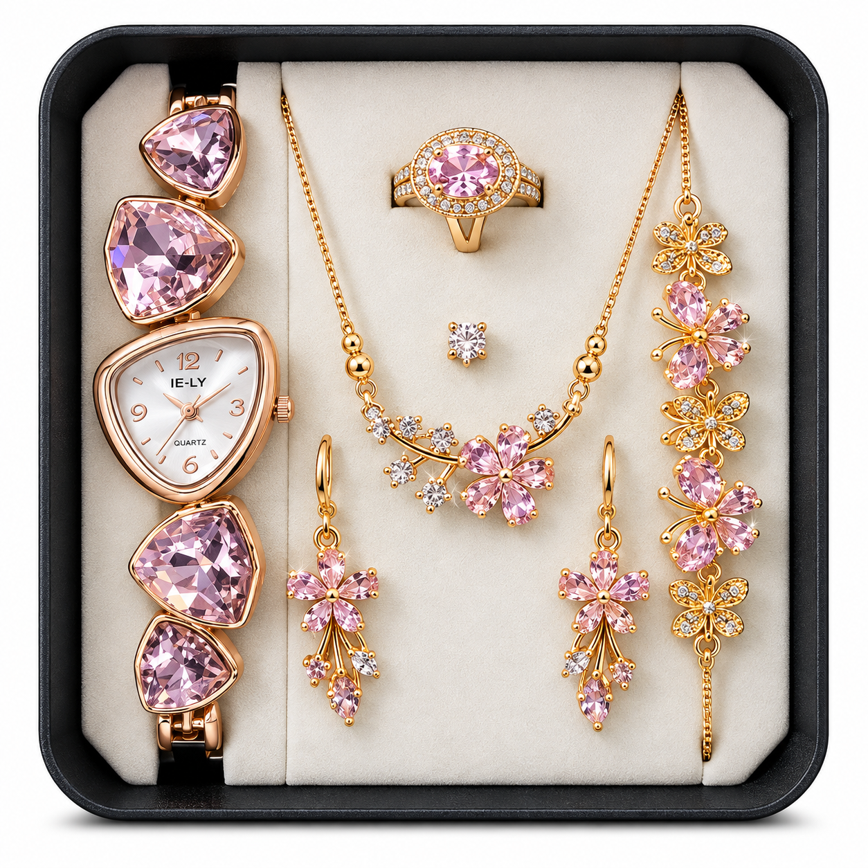 5 in 1 Ladies Watch & Jewelry Gift Set