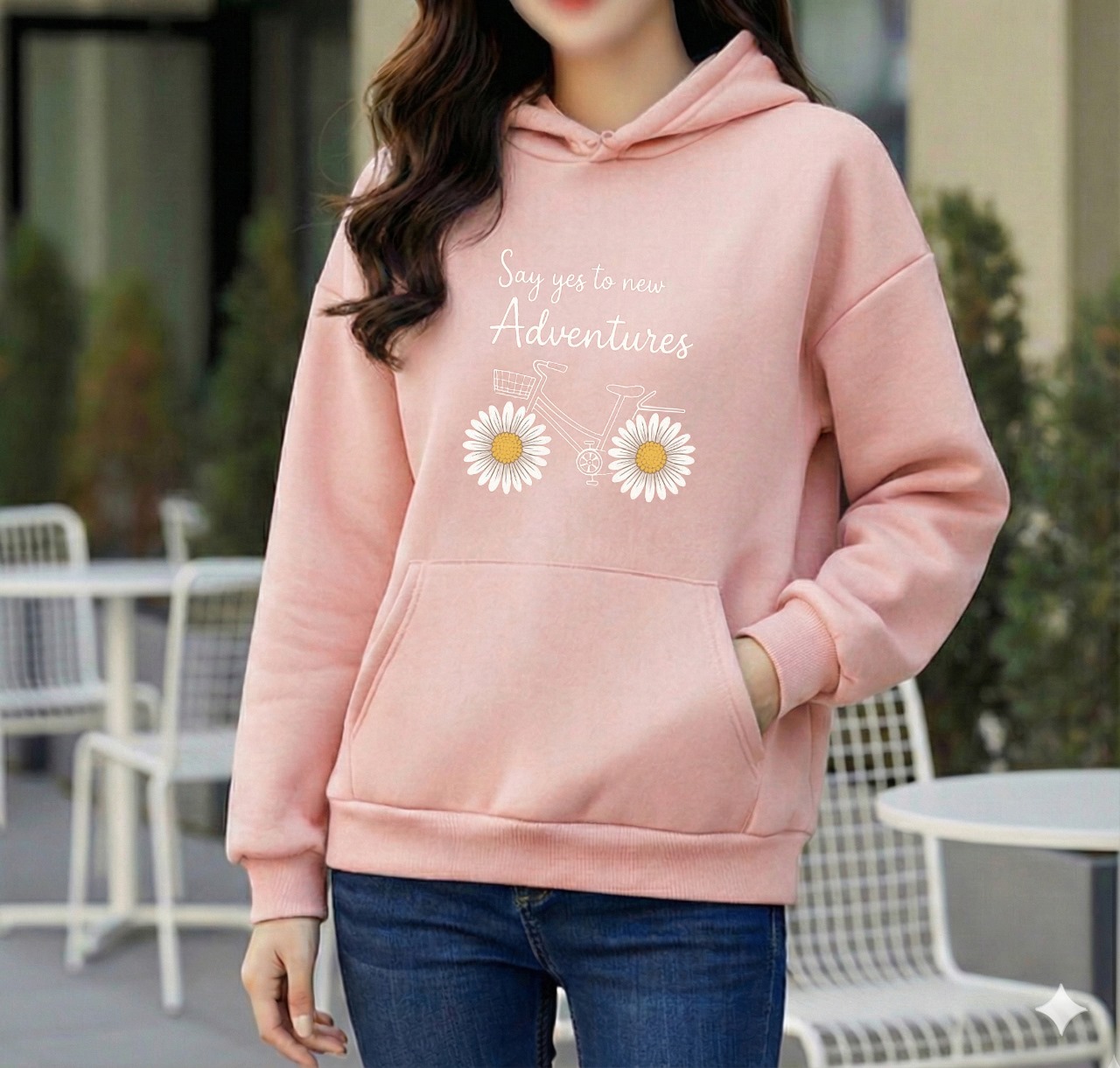 Premium Comfortable Printed Ladies Winter Hoodie