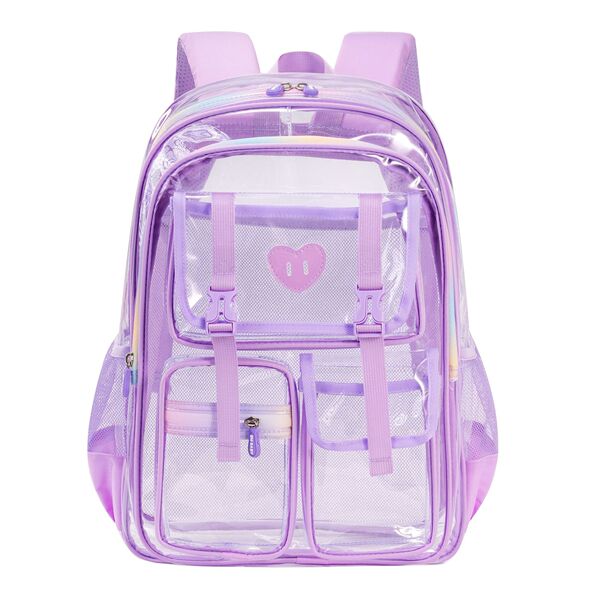 Sesame Baby Cute Transparent Waterproof Kids Backpack - Purple