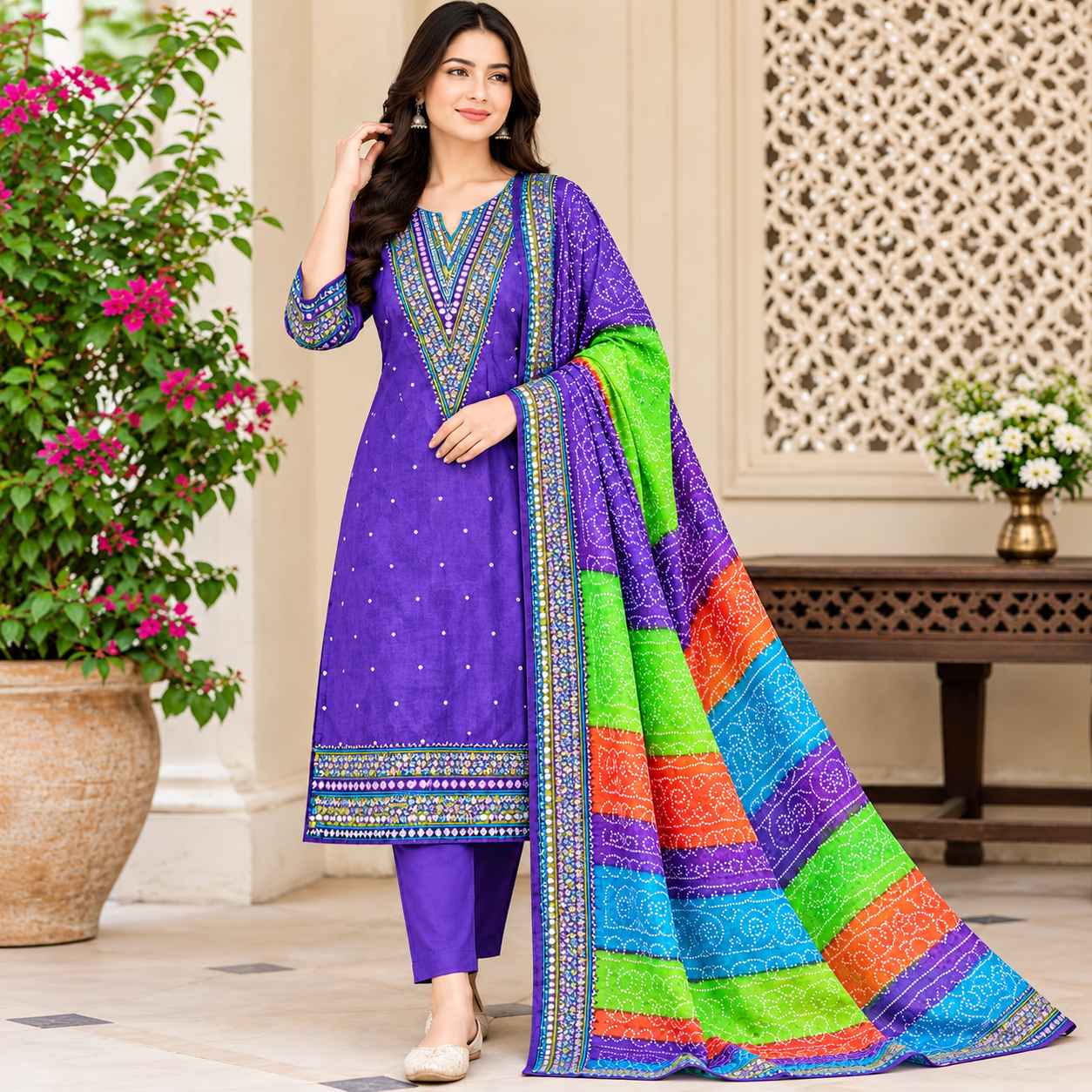 Charizma Boutique Premium Cotton Printed & Embroidered 3-Piece Unstitched Suit