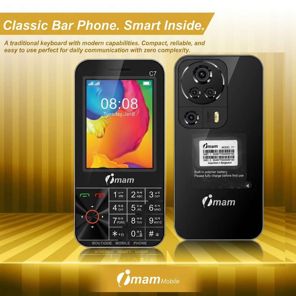 Imam C7 VISION Luxury Button Phone 3.5-inch LCD Display 3000mAh Battery