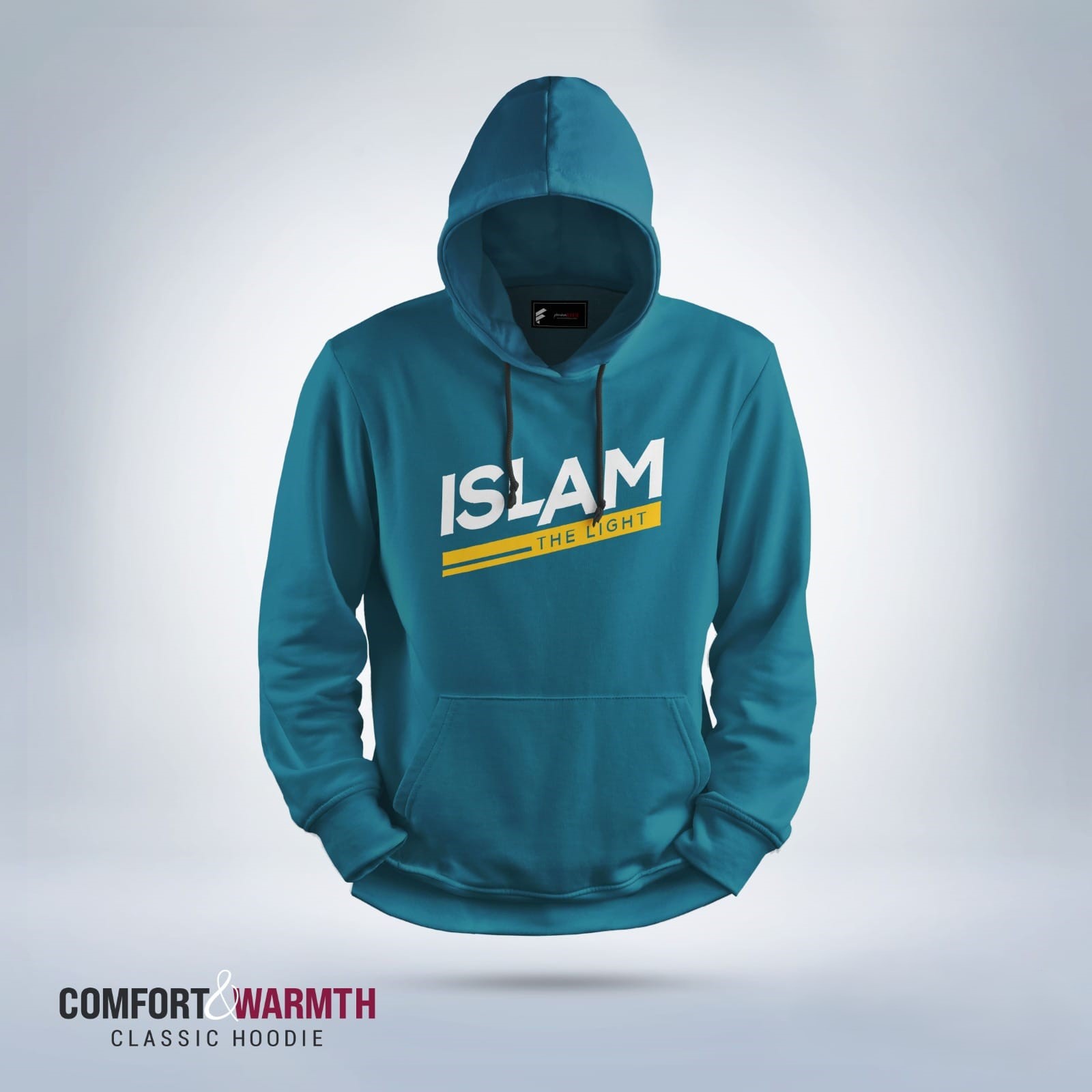 "Islam the light" Islamic Hoodie (Turkish Blue)