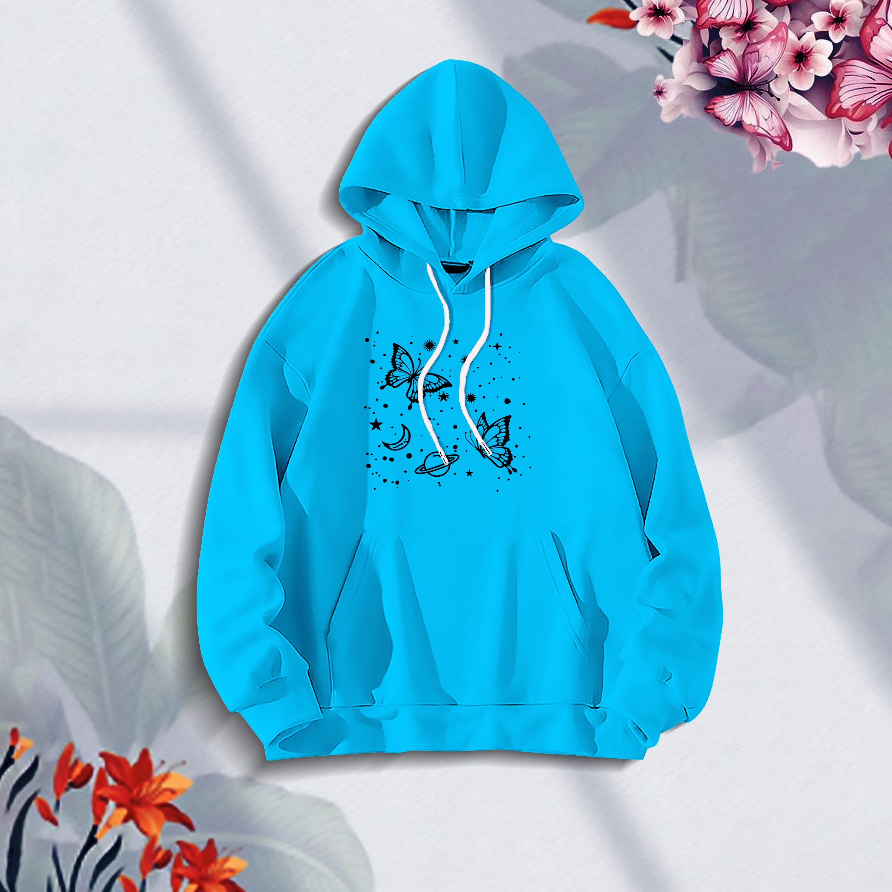 Premium Comfortable Stylish (butterflies glove-pest) Ladies winter hoodie